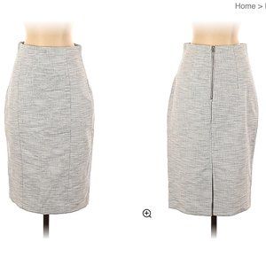 NEW Banana Republic Tweed Pencil Skirt - Grey, White, Silver